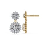 Round Halo Style Dangle & Drop Earrings