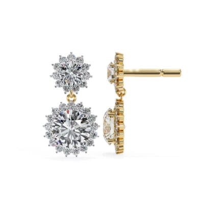 Round Halo Style Dangle & Drop Earrings