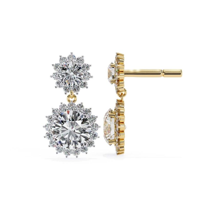 Round Halo Style Dangle & Drop Earrings