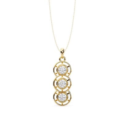 Round Three Step Pendant with Chain