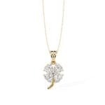 Heart Flower Shape Pendant With Chain