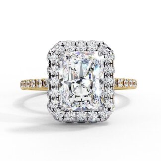 Radiant Unique Halo Engagement Ring