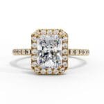 radiant halo engagement ring