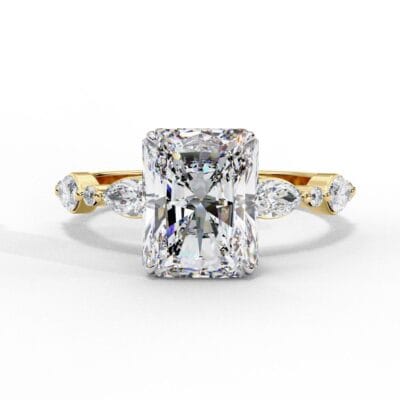 Radiant Solitaire With Accent Engagement Ring