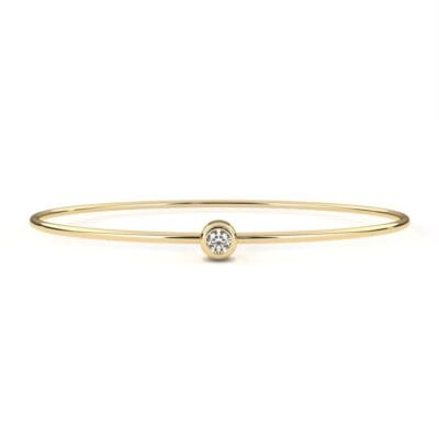 Round Diamond with Oval Shape Bangle