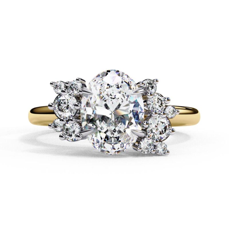 Oval With Unique Side Design Engagement Ring