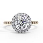 unique round halo engagement rings