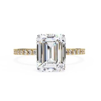 Emerald Mystic Secret Halo Engagement Ring