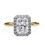 Radiant Solitaire with Halo Engagement ring