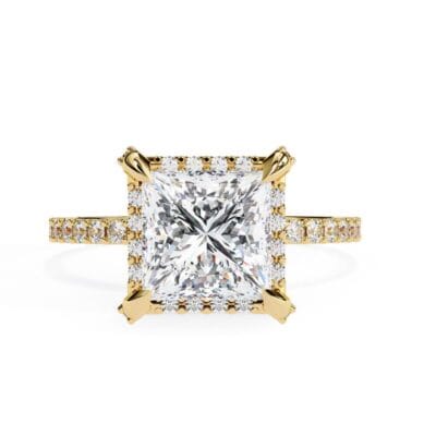 Princess Halo Engagement Ring