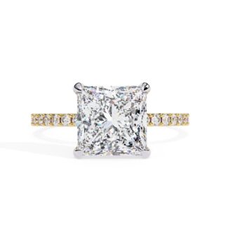 princess cut hidden halo ring