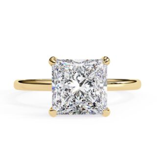 Princess Solitaire with Hidden Halo Engagement ring