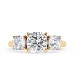 Cushion Three Stone Engagement ring