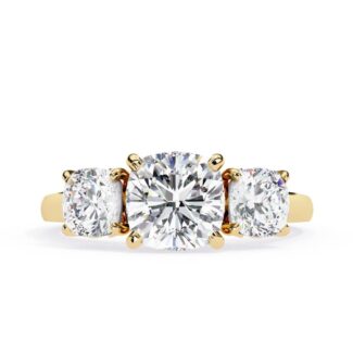 Cushion Three Stone Engagement ring