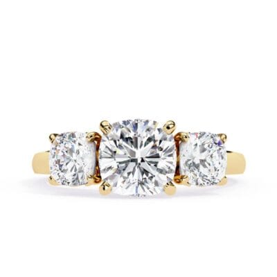 Cushion Three Stone Engagement ring