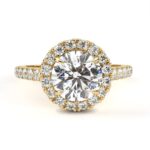 Round Halo With Pave Engagement ring