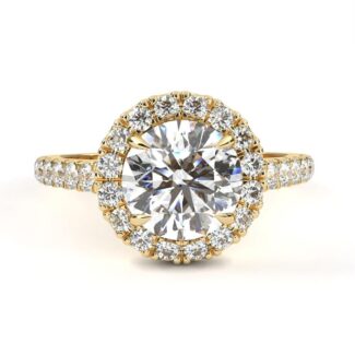 Round Halo With Pave Engagement ring