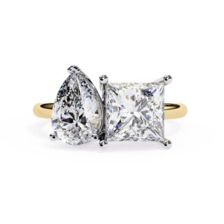 Pear & Princess Toi et Moi Engagement ring