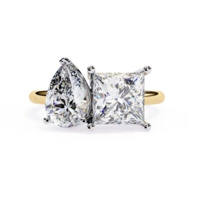 Pear & Princess Toi et Moi Engagement ring