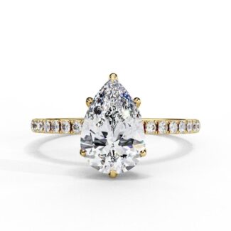 Pear Hidden Halo with Pave Engagement ring