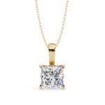 princess solitaire embody prong pendant with chain