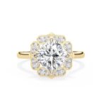vintage floral halo engagement ring
