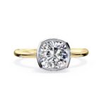 Cushion Solitaire Bezel Set Engagement Ring