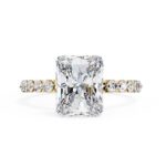 Radiant Solitaire with Shared Stone Engagement Ring