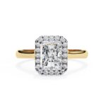 Radiant Halo with Lotus Prong Engagement Ring