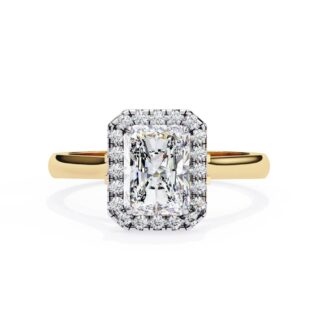 Radiant Halo with Lotus Prong Engagement Ring