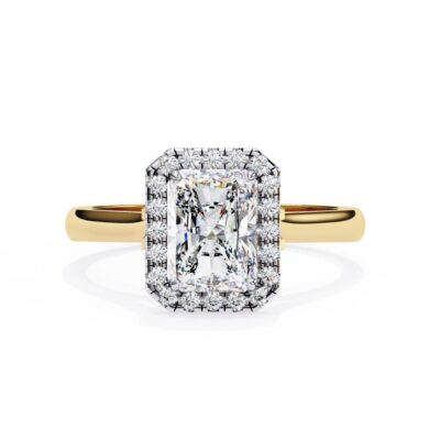 Radiant Halo with Lotus Prong Engagement Ring