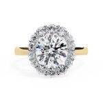 Round Halo with Cathedral Engagement Ring