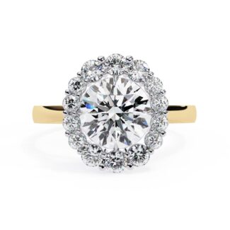 Round Halo with Cathedral Engagement Ring