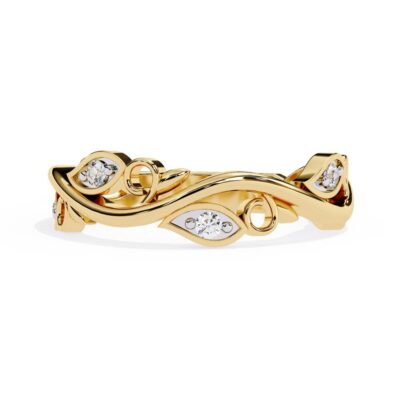 Scrolling Floral Wedding Band