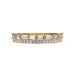 Baguette & Round Half Eternity Wedding Band