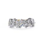 Multi Shape Stone Half Eternity Wedding Band