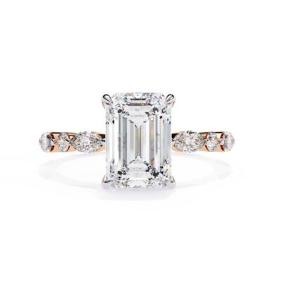 Emerald Solitaire with Full Eternity Engagement Ring