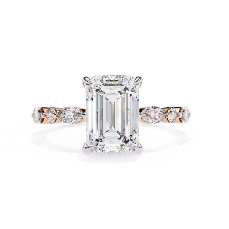 Emerald Solitaire with Full Eternity Engagement Ring