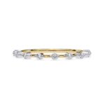 Round Space Prong Set Half Eternity Wedding Band
