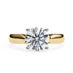 Round Solitaire With Pointer Band Engagement Ring
