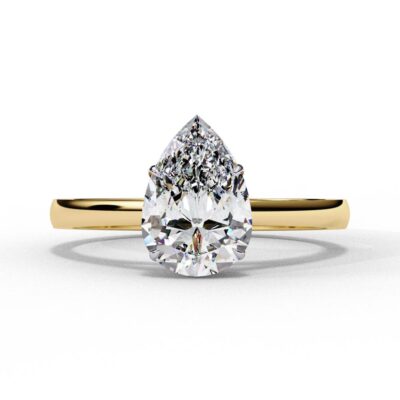 cathedral pear engagement ring