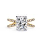 Radiant Hidden Halo With Split Shank Engagement Ring