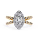 Marquise Halo with Split Shank Engagement Ring