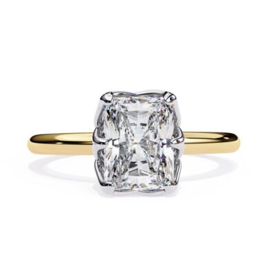 Radiant Solitaire with Lotus Flower Prong Engagement Ring