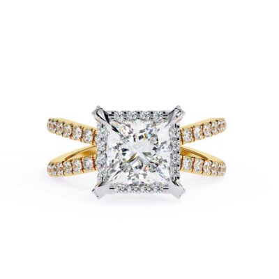 Princess Halo with Split Shank Engagement Ring