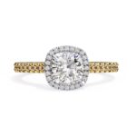 Cushion Halo with Cathedral Engagement Ring