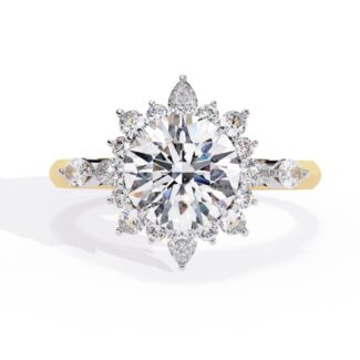 flower halo engagement ring