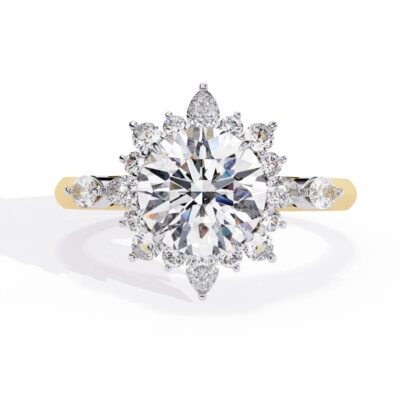 flower halo engagement ring