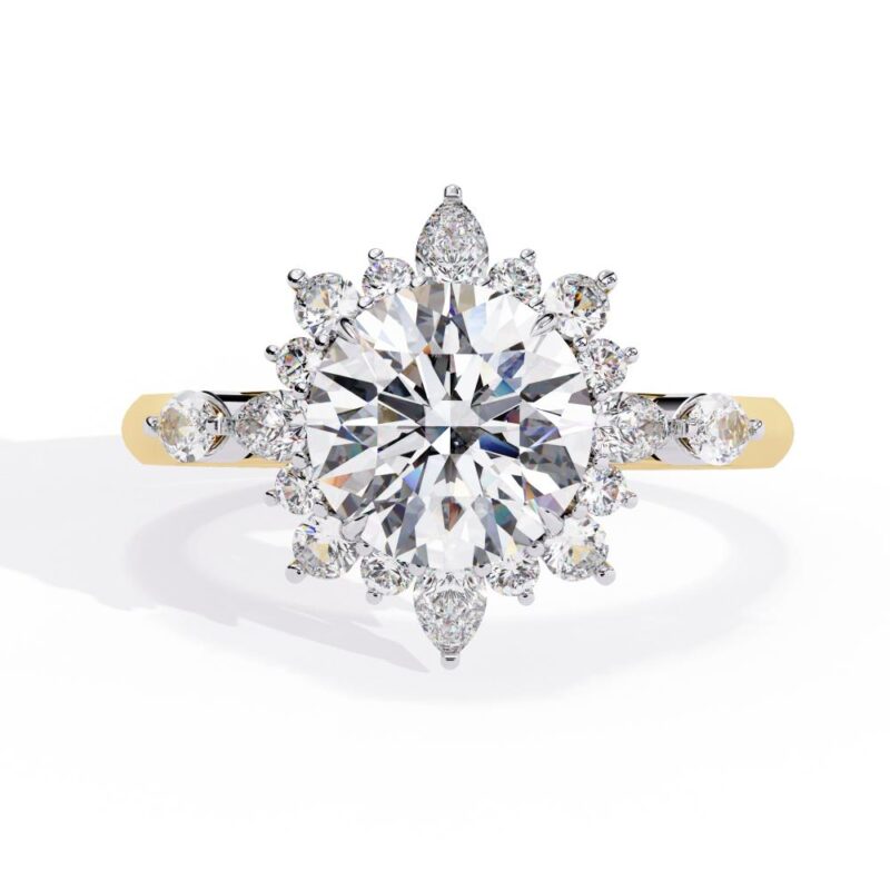 flower halo engagement ring