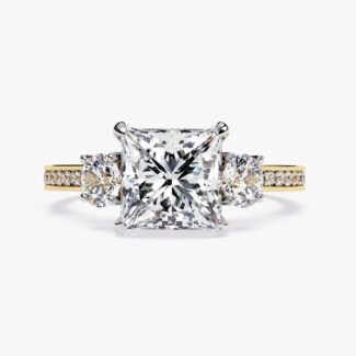 Round Three Stone Engagement Ring